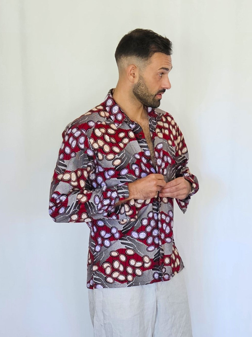 Button-up shirt - African textile