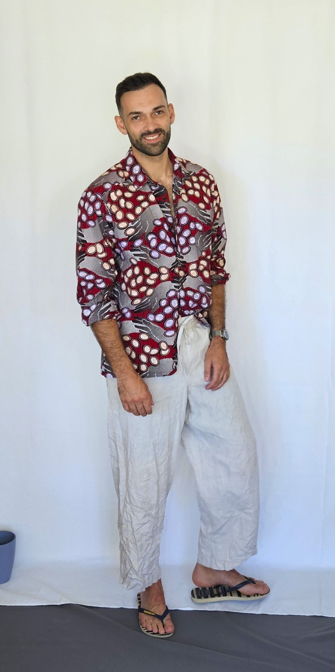 Button-up shirt - African textile