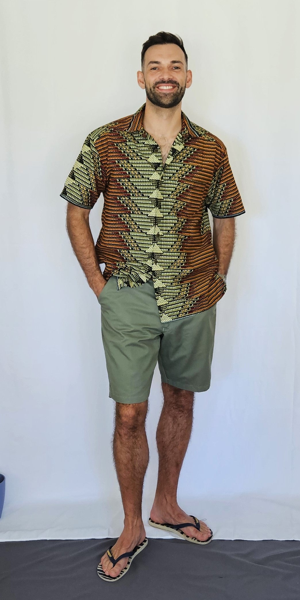 Button-up shirt - African textile