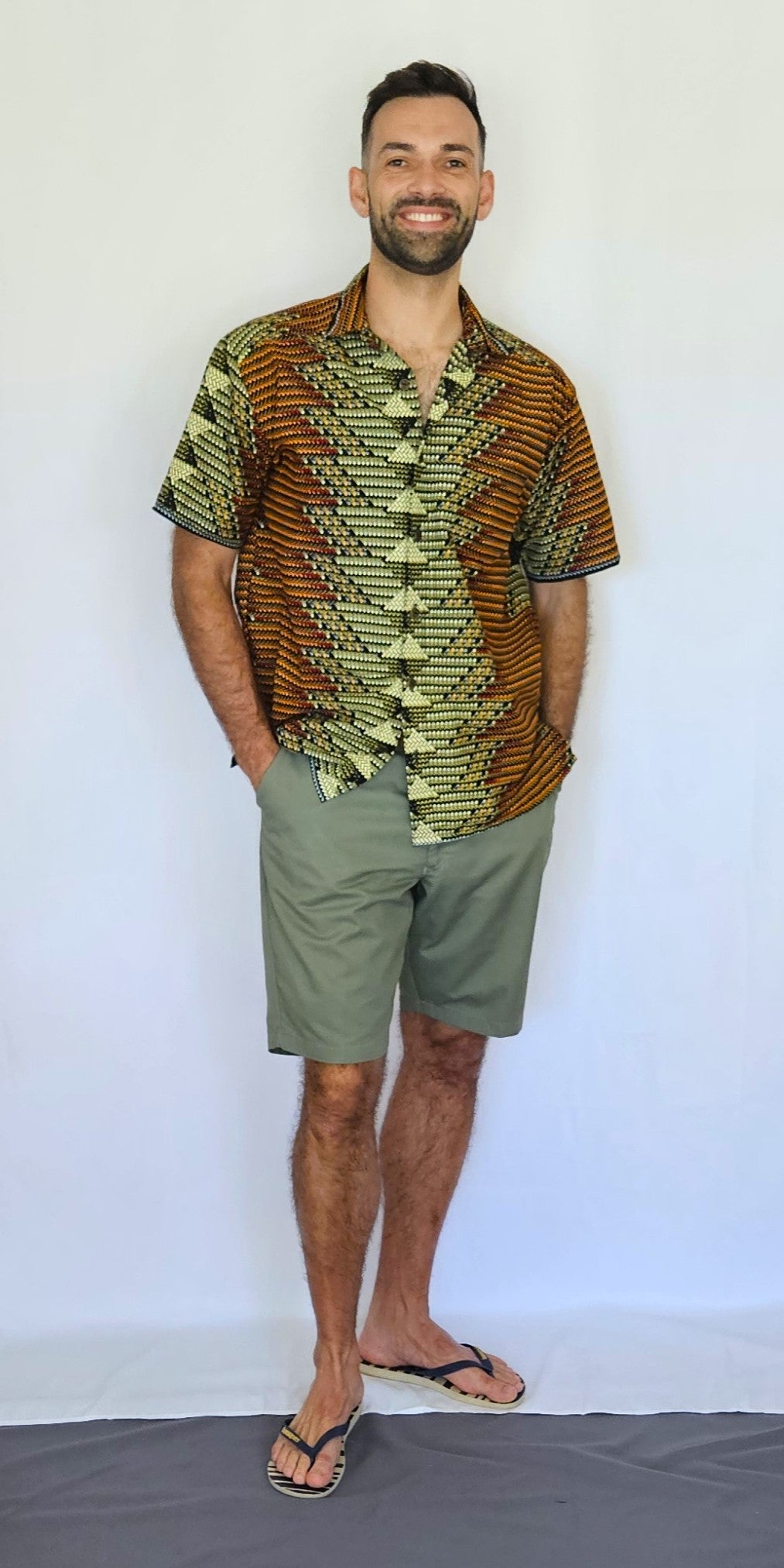 Button-up shirt - African textile