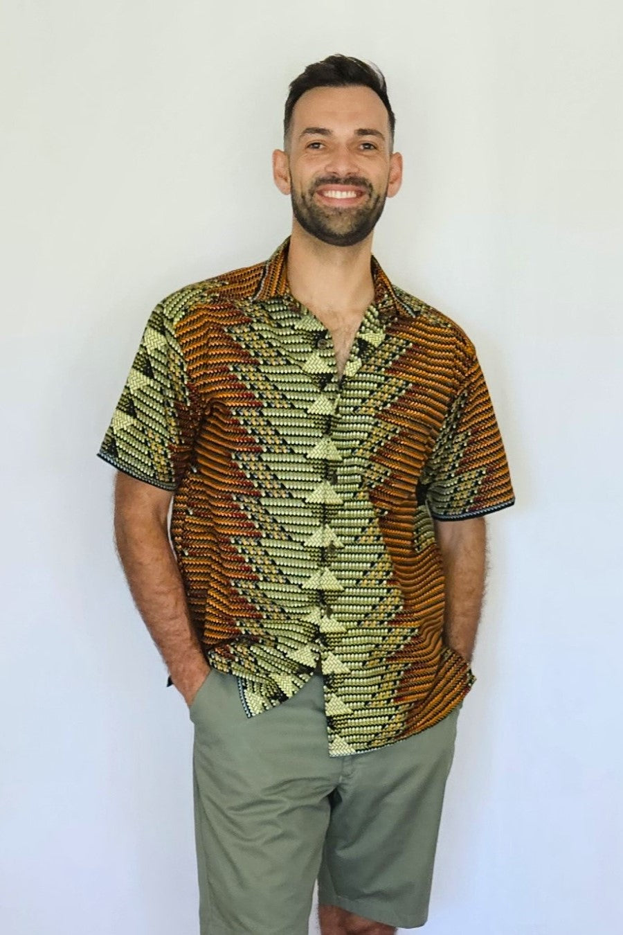 Button-up shirt - African textile