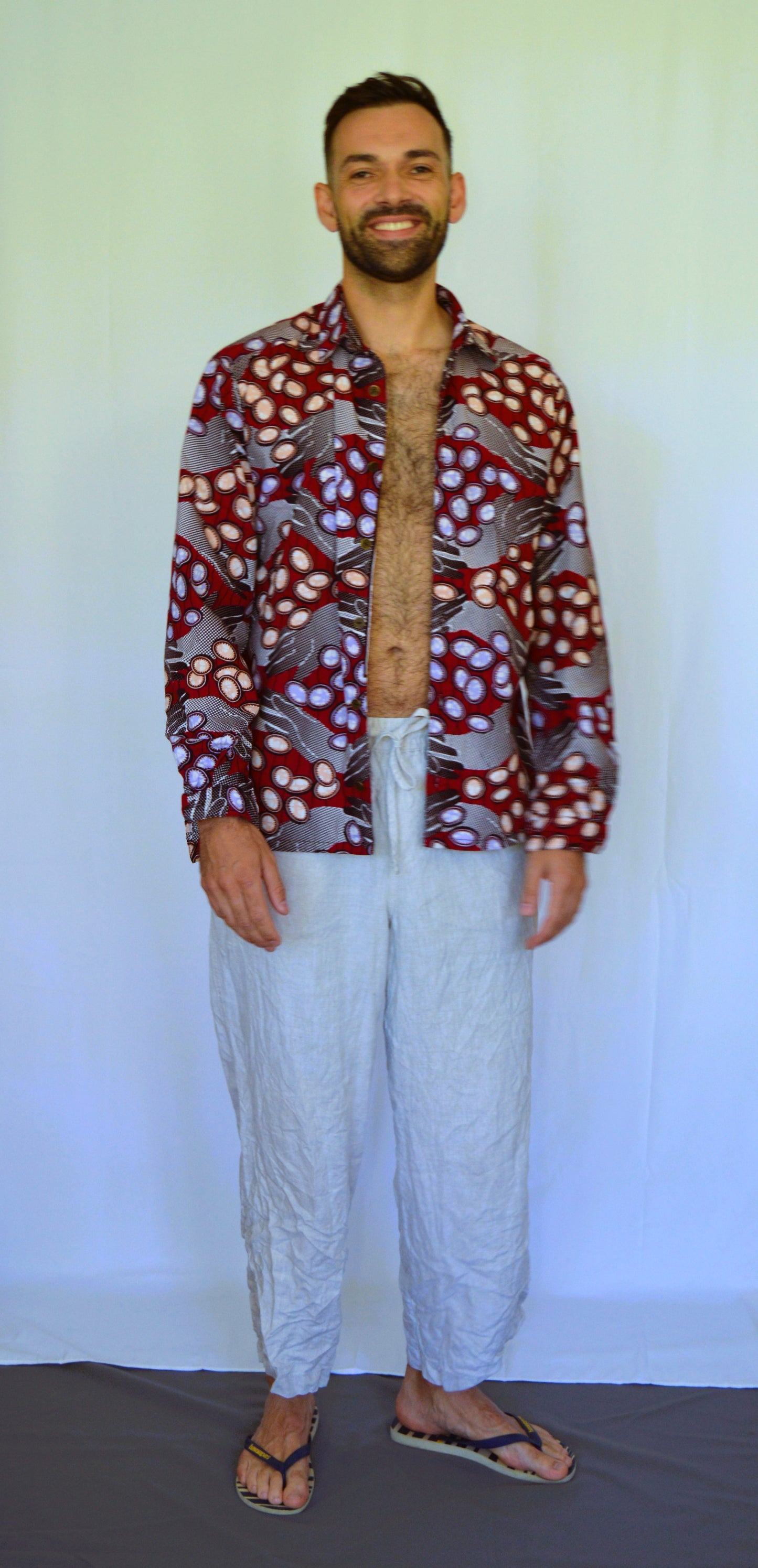 Button-up shirt - African textile